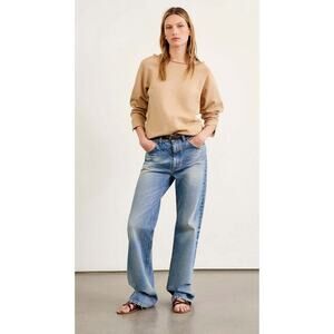 B32 Nili Lotan Luka Scoop Neck Sweatshirt Small Cozycore Model Off Duty Scandi